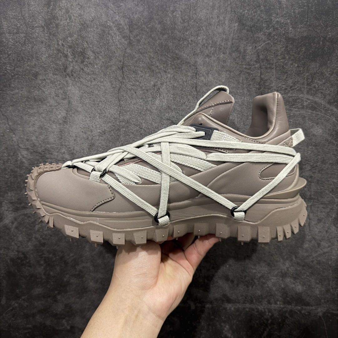 RICK OWENS RO Moncler盟可睐 Trailgrip 厚底 板鞋 休闲鞋 男鞋 女鞋 波鞋  皮質   褐色 MU02D4M10M4321-208