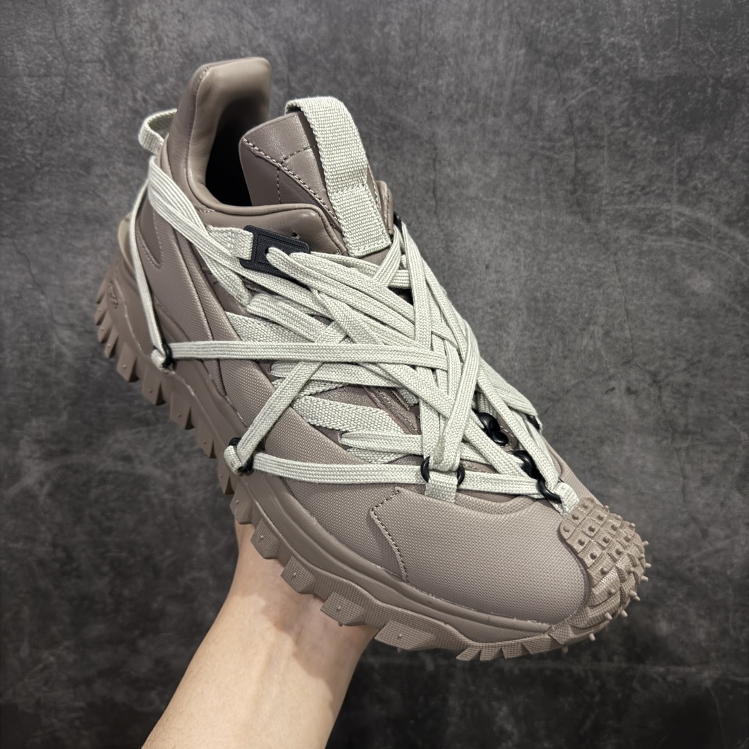 RICK OWENS RO Moncler盟可睐 Trailgrip 厚底 板鞋 休闲鞋 男鞋 女鞋 波鞋  皮質   褐色 MU02D4M10M4321-208