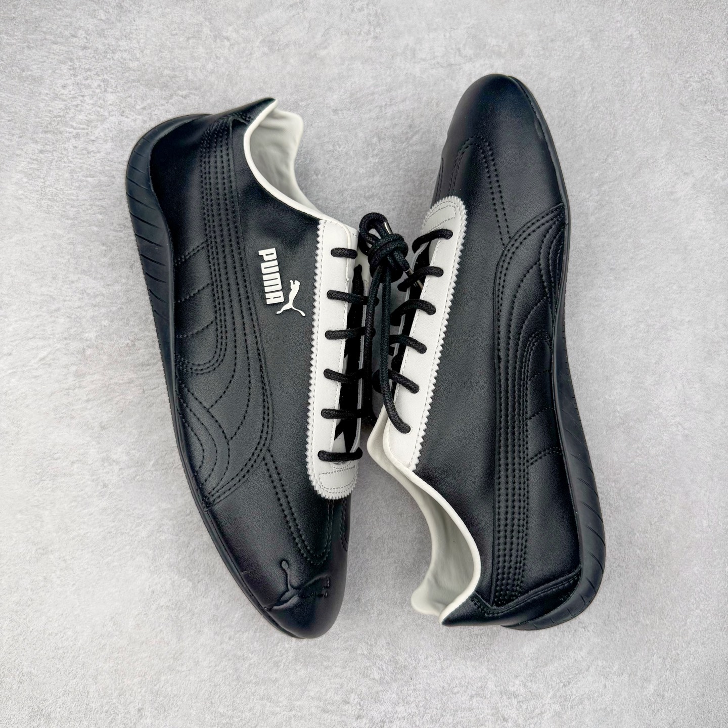 PUMA  Speedcat  圆头系带 二层绒面皮防滑耐磨 低筒 舒适时尚 赛车 跑步鞋 休闲鞋 波鞋 黑皮