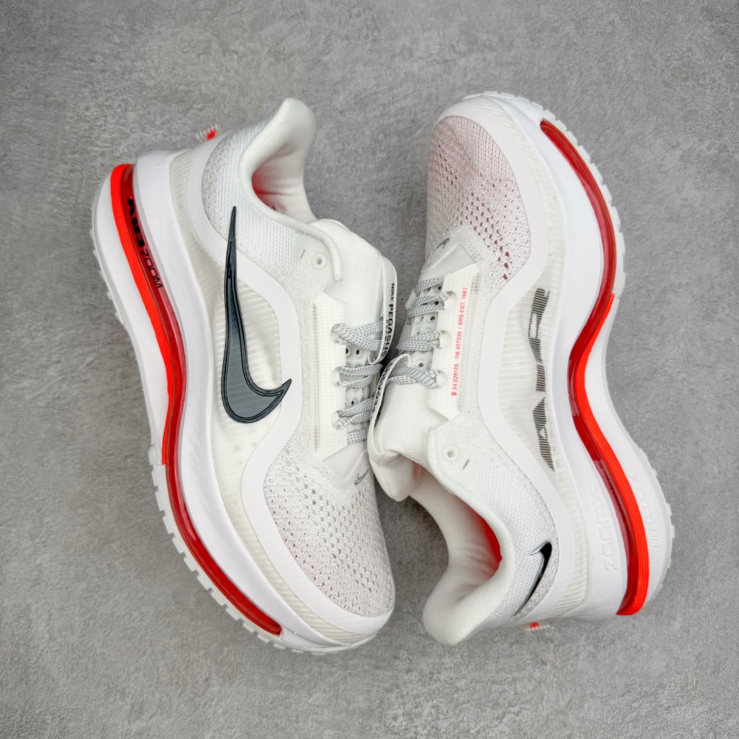 Nike Pegasus Premium 低筒 简约舒适 织物网布耐磨减震防滑 休闲城市通勤体测体考竞速训练跑步鞋 男女同款 白红色 HQ2592-101