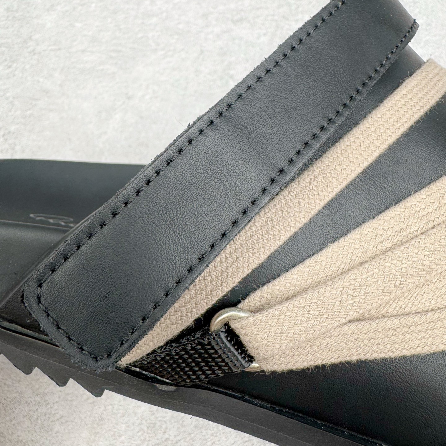 RICK OWENS RO Megalace  厚底 板鞋 休闲鞋 男鞋 女鞋 波鞋  皮質 拖鞋  黑色 RU01E5813LOOW1-09