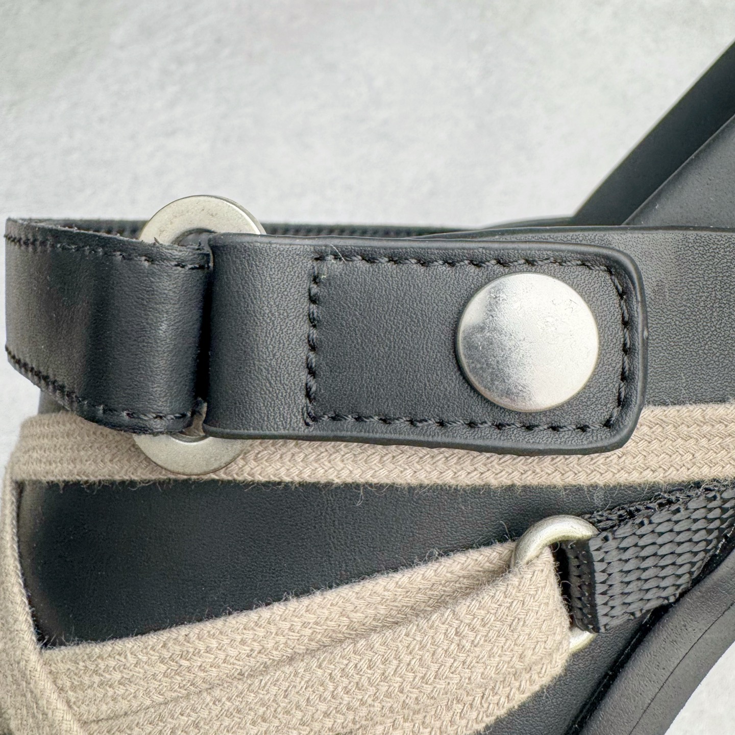 RICK OWENS RO Megalace  厚底 板鞋 休闲鞋 男鞋 女鞋 波鞋  皮質 拖鞋  黑色 RU01E5813LOOW1-09