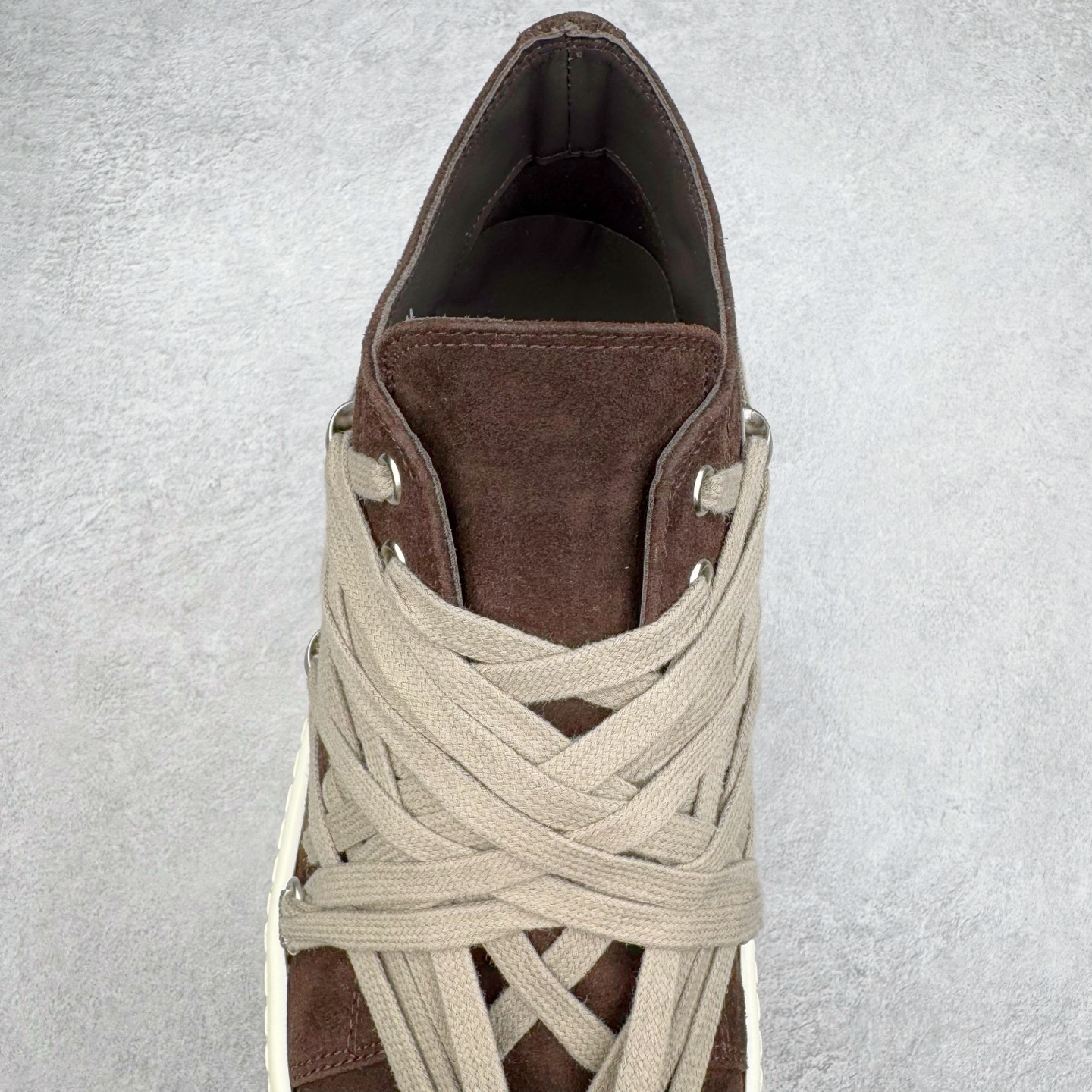 RICK OWENS RO Megalace  厚底 板鞋 休闲鞋 男鞋 女鞋 波鞋  皮質 拖鞋  棕色 RU01E5886LVSW1-141