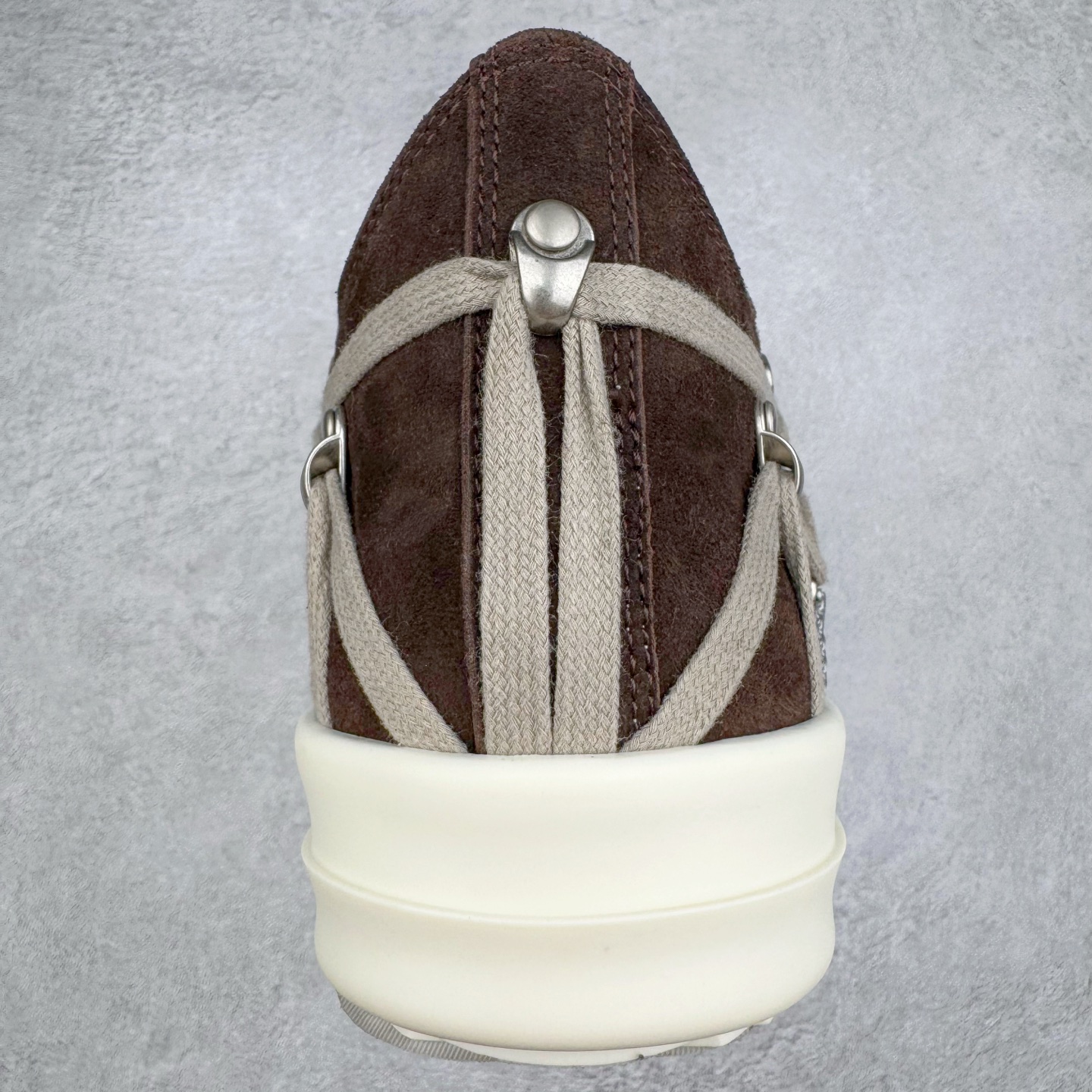 RICK OWENS RO Megalace  厚底 板鞋 休闲鞋 男鞋 女鞋 波鞋  皮質 拖鞋  棕色 RU01E5886LVSW1-141