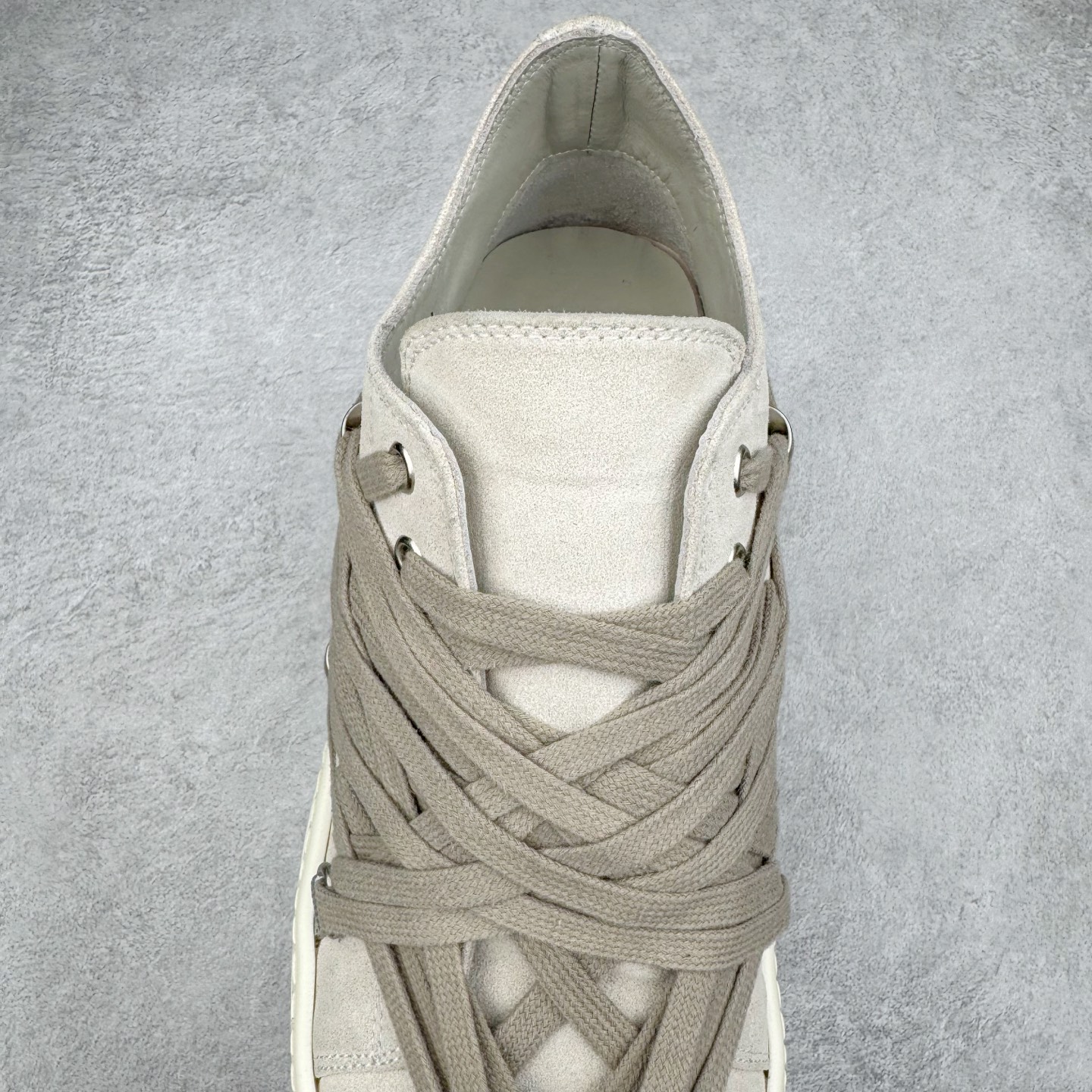 RICK OWENS RO Megalace  厚底 板鞋 休闲鞋 男鞋 女鞋 波鞋  皮質 拖鞋  灰色 RP01E7882LVSW1-411