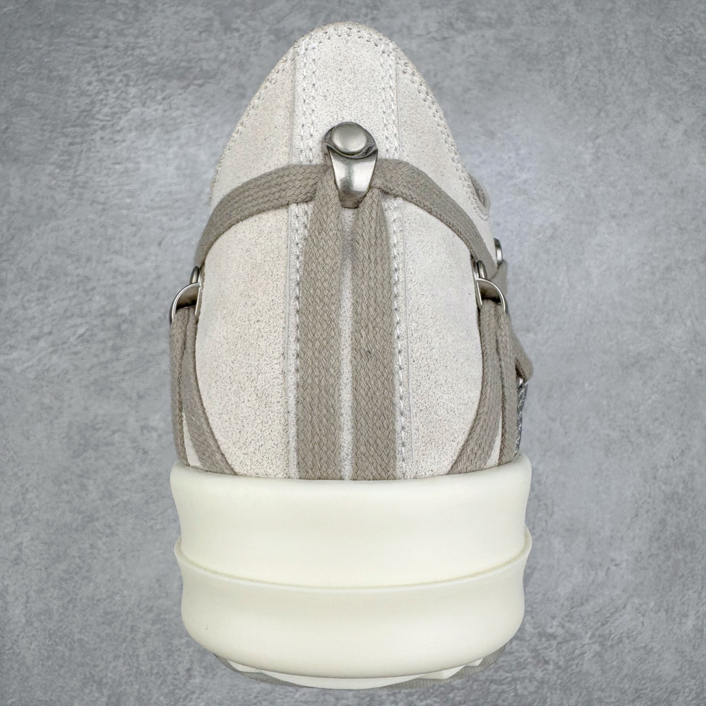 RICK OWENS RO Megalace  厚底 板鞋 休闲鞋 男鞋 女鞋 波鞋  皮質 拖鞋  灰色 RP01E7882LVSW1-411