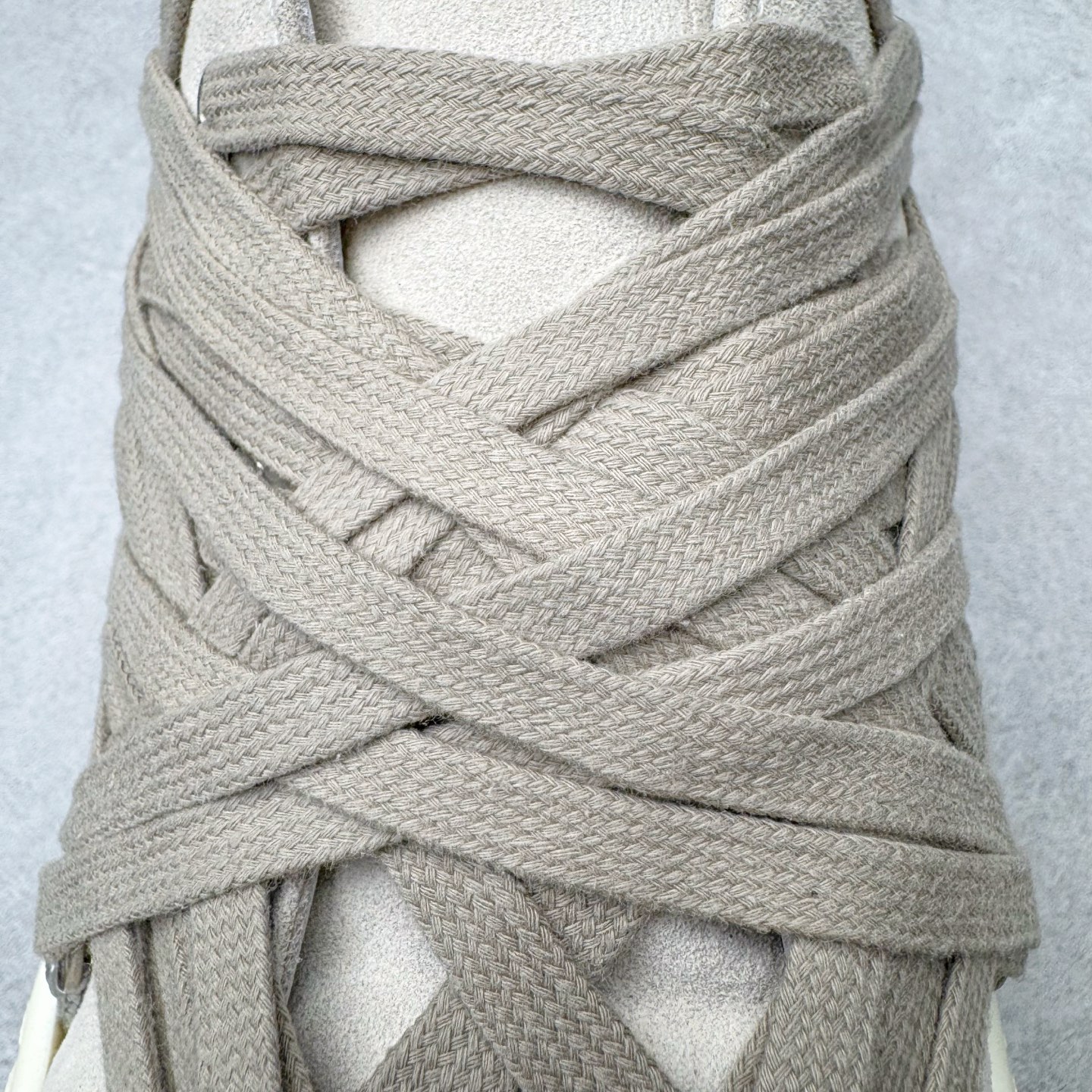 RICK OWENS RO Megalace  厚底 板鞋 休闲鞋 男鞋 女鞋 波鞋  皮質 拖鞋  灰色 RP01E7882LVSW1-411