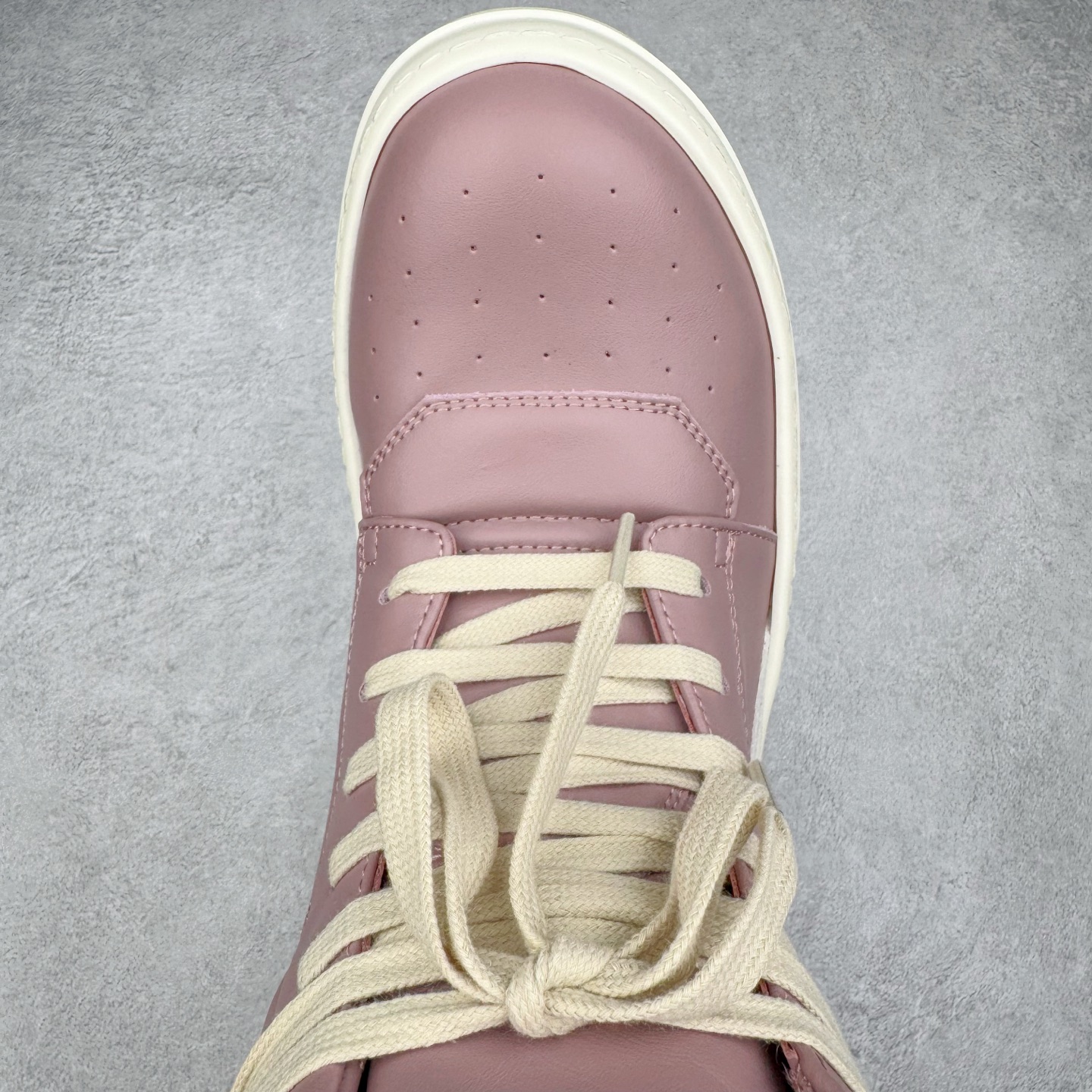 RICK OWENS RO Geobasket 厚底 板鞋 休闲鞋 男鞋 女鞋 波鞋  皮質 拖鞋  皮鞋 粉白 RU01D3894LCO-6311