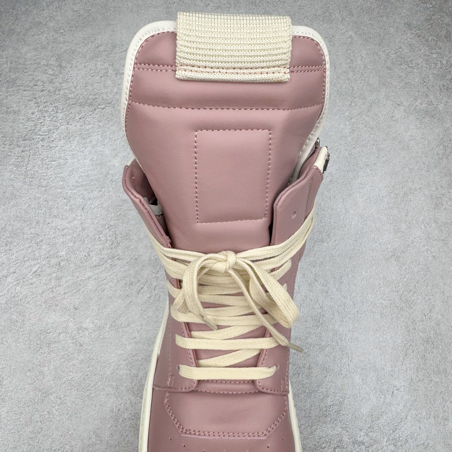 RICK OWENS RO Geobasket 厚底 板鞋 休闲鞋 男鞋 女鞋 波鞋  皮質 拖鞋  皮鞋 粉白 RU01D3894LCO-6311