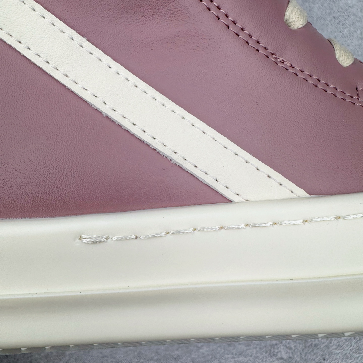 RICK OWENS RO Geobasket 厚底 板鞋 休闲鞋 男鞋 女鞋 波鞋  皮質 拖鞋  皮鞋 粉白 RU01D3894LCO-6311