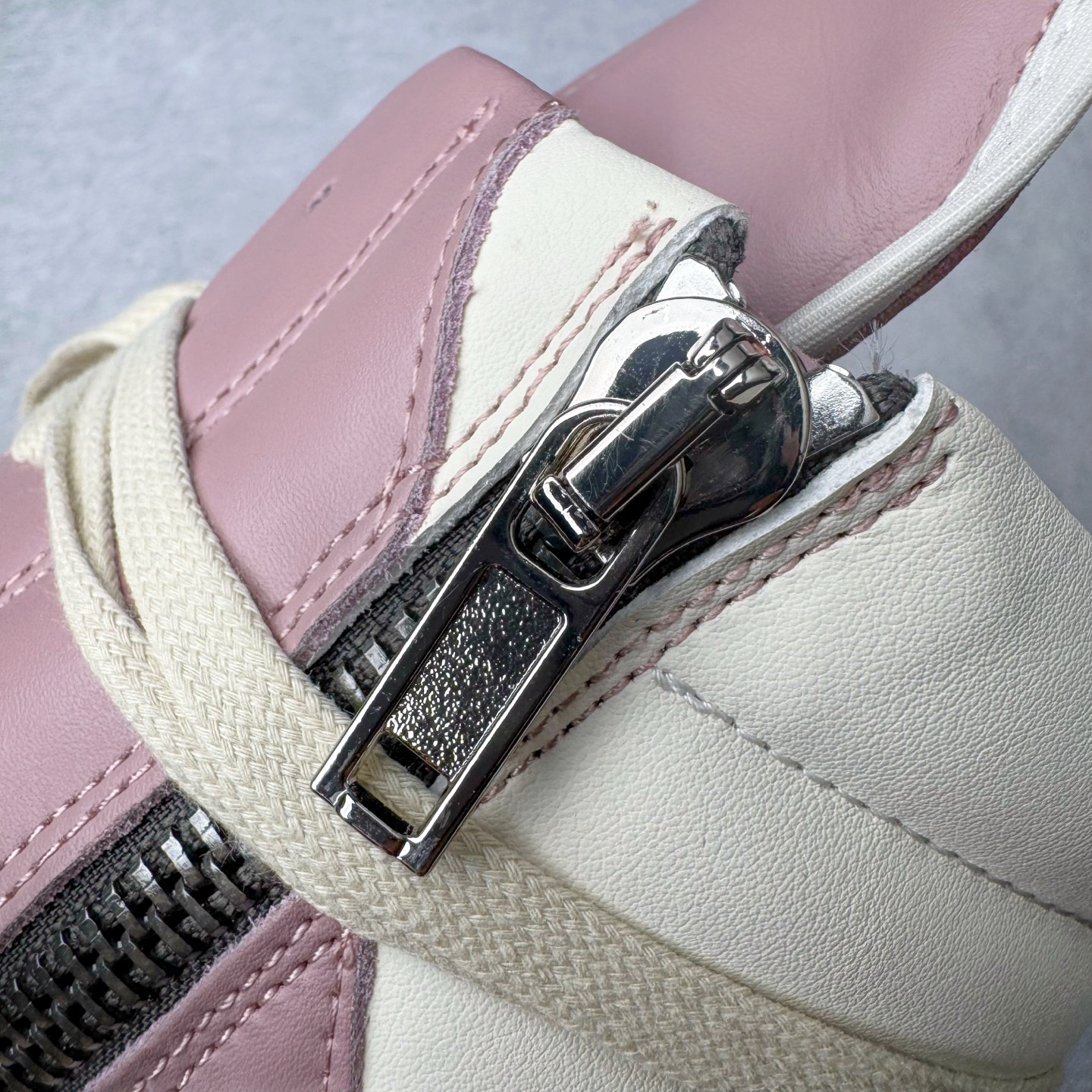 RICK OWENS RO Geobasket 厚底 板鞋 休闲鞋 男鞋 女鞋 波鞋  皮質 拖鞋  皮鞋 粉白 RU01D3894LCO-6311