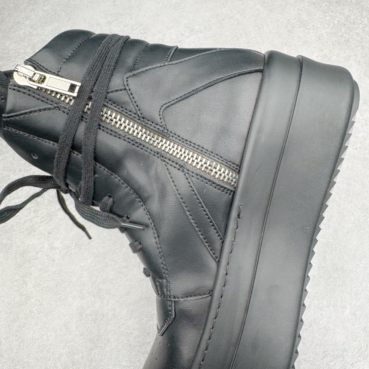 RICK OWENS RO Geobasket  厚底 板鞋 休闲鞋 男鞋 女鞋 波鞋  皮質 拖鞋  皮鞋 黑武士 RU01D3868LOOLCO-999