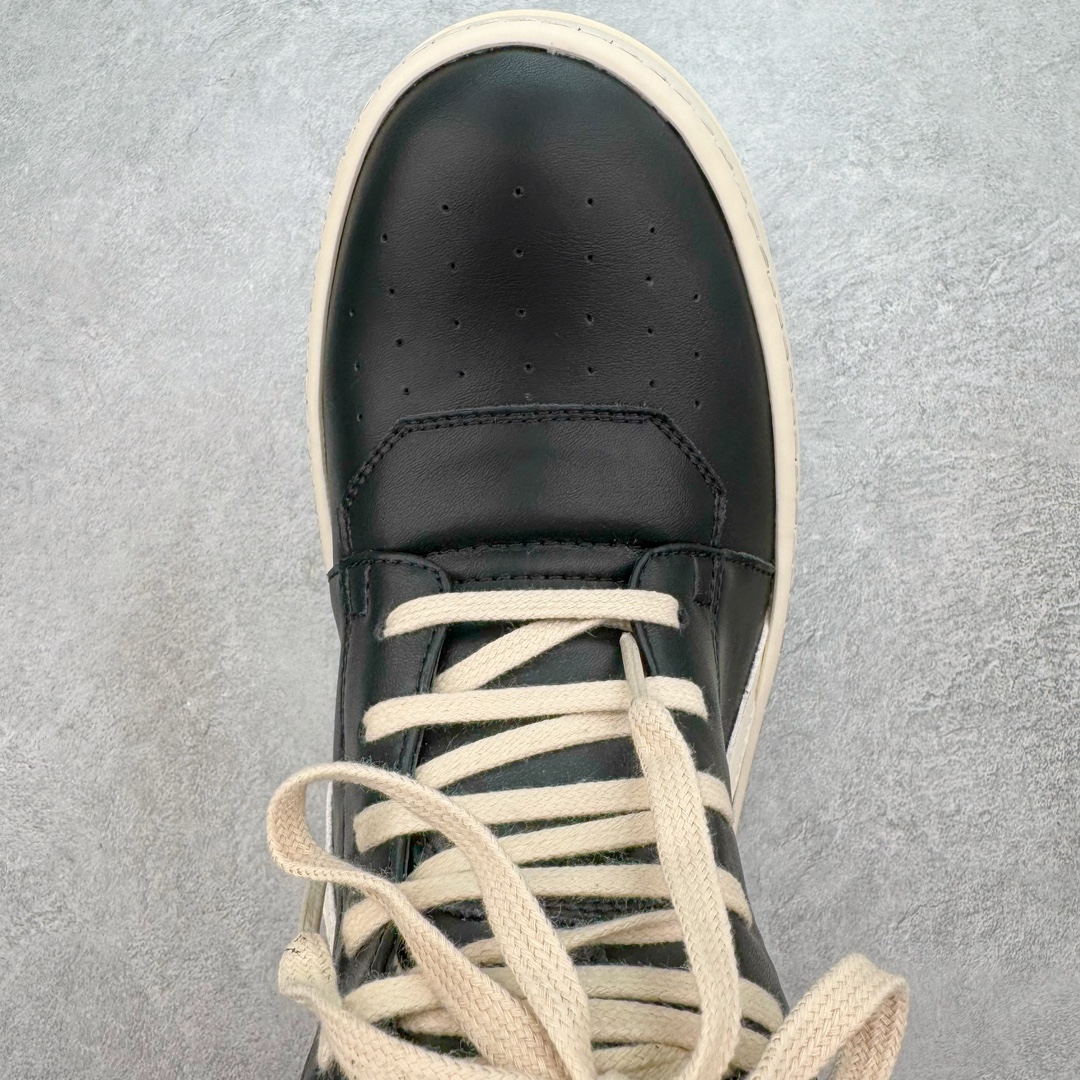 RICK OWENS RO  厚底 板鞋 休闲鞋 男鞋 女鞋 波鞋  皮質 倒三角 七孔黑白 RU01D3868LOOLCO-911