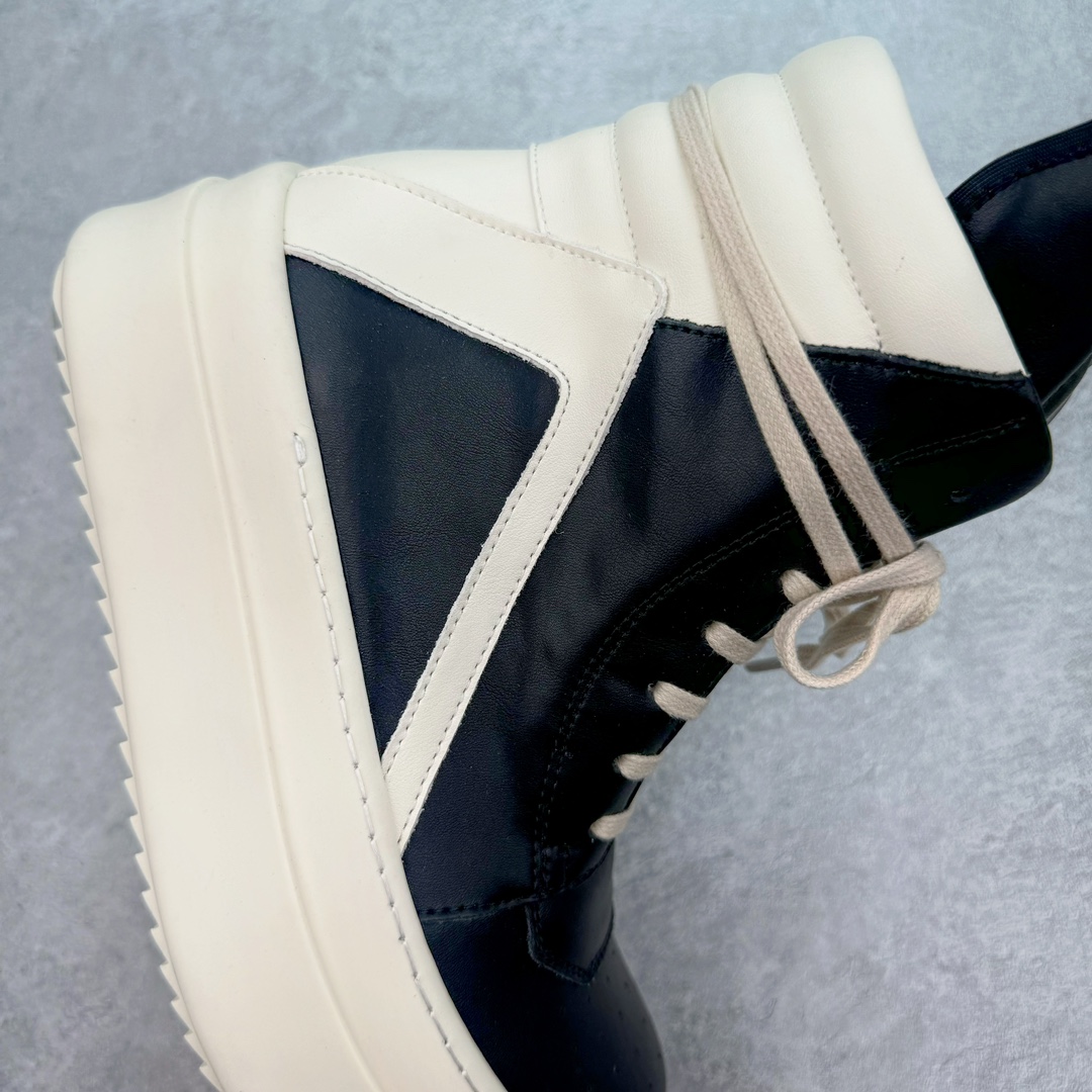 RICK OWENS RO  厚底 板鞋 休闲鞋 男鞋 女鞋 波鞋  皮質 倒三角 七孔黑白 RU01D3868LOOLCO-911