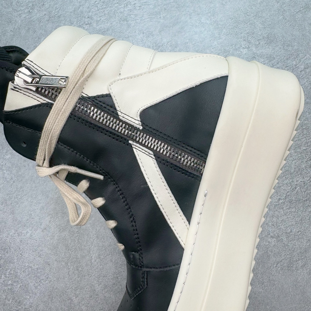 RICK OWENS RO  厚底 板鞋 休闲鞋 男鞋 女鞋 波鞋  皮質 倒三角 七孔黑白 RU01D3868LOOLCO-911