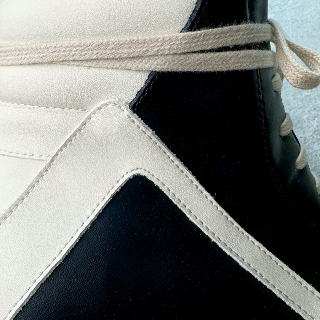 RICK OWENS RO  厚底 板鞋 休闲鞋 男鞋 女鞋 波鞋  皮質 倒三角 七孔黑白 RU01D3868LOOLCO-911