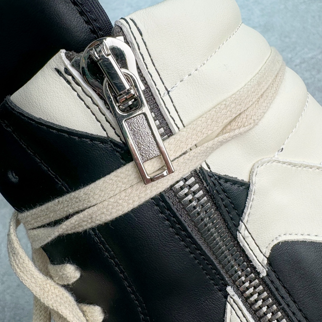 RICK OWENS RO  厚底 板鞋 休闲鞋 男鞋 女鞋 波鞋  皮質 倒三角 七孔黑白 RU01D3868LOOLCO-911