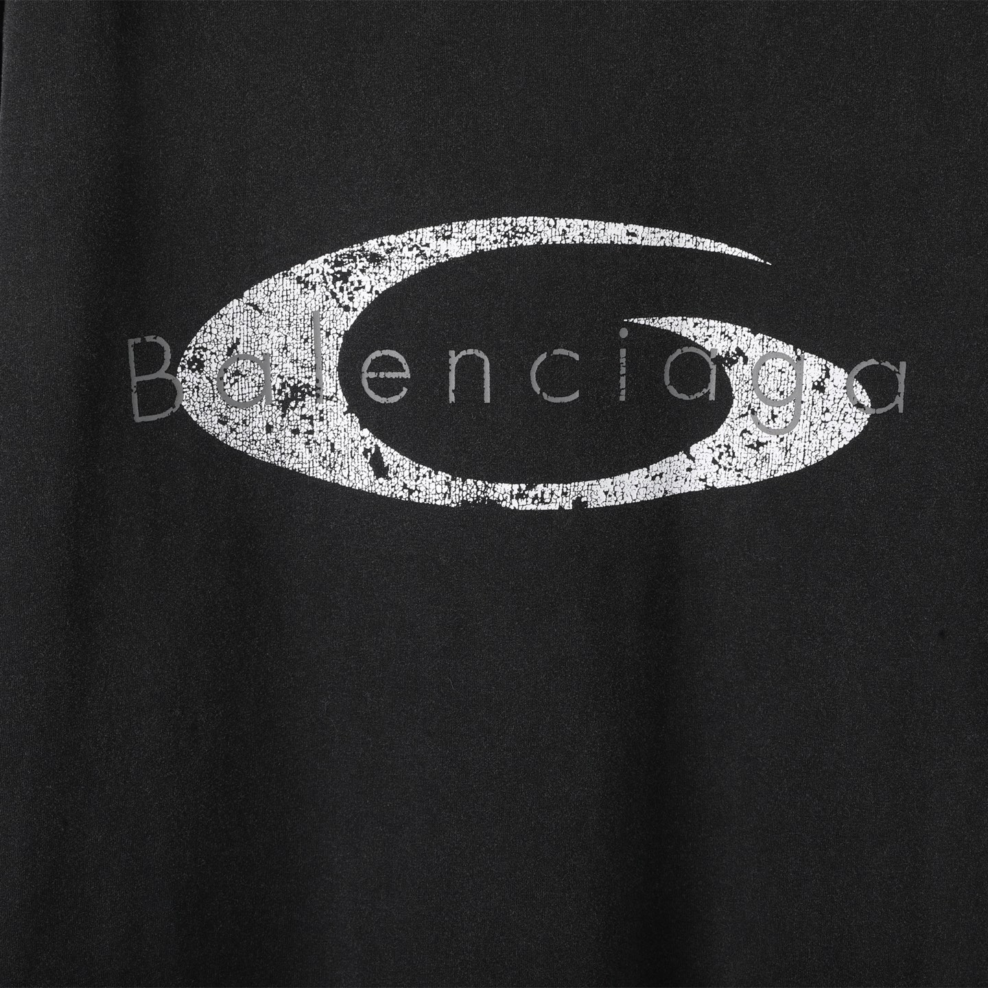 Balenciaga 巴黎世家 圆环logo  印花短袖 T恤 圆领 短款 夏季 黑色A5 