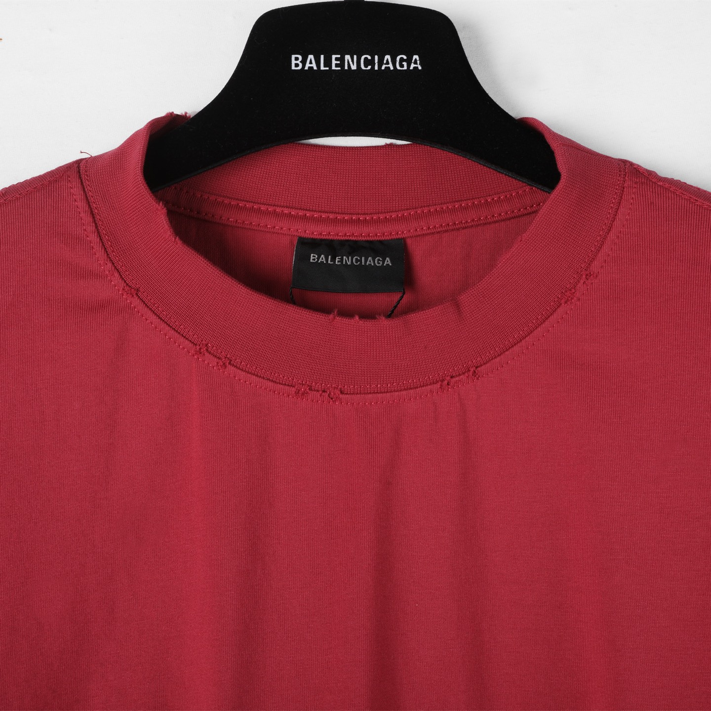 Balenciaga 巴黎世家 美纹纸胶带  印花短袖 T恤 圆领 短款 夏季 红色A5 