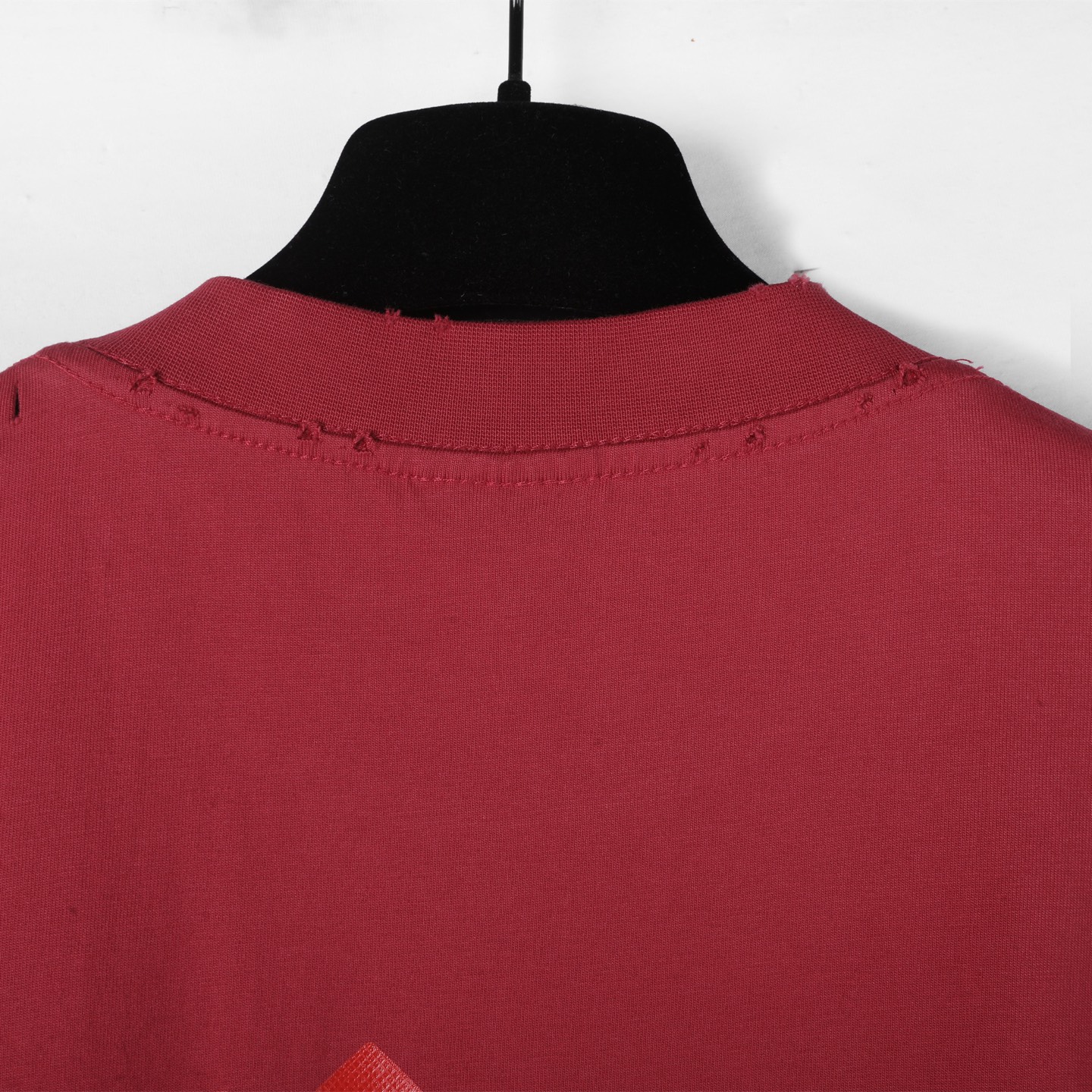 Balenciaga 巴黎世家 美纹纸胶带  印花短袖 T恤 圆领 短款 夏季 红色A5 