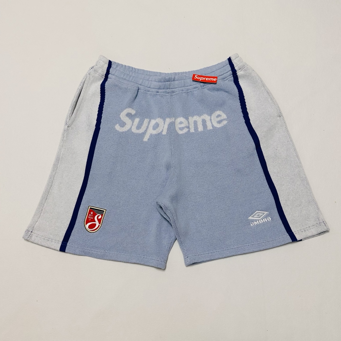 套装 Supreme Umbro 联名款 SS25 胸前刺绣logo 宽松针织毛衣 美式潮流秋衣长袖T恤 短裤 蓝色 黑色 紫色 红色  SUP-SS25-236