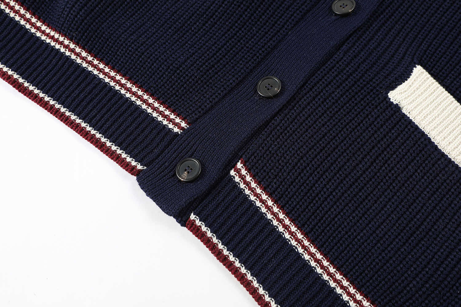 MIU MIU 缪缪 微标撞色羊绒开衫 长袖  外套 蓝色B0 MMF933-1582-F056H-S-OOO