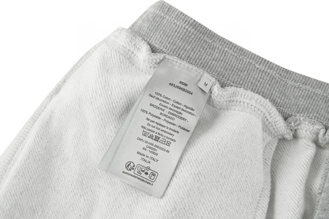 DIOR 迪奥 标识刺绣纯色  长裤 裤子卫裤 灰色B0 513J132A0531-C878