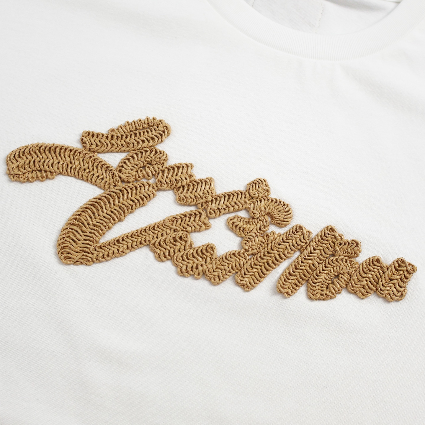 LOUIS VUITTON 路易威登 LV 拉菲草字母 T恤 短袖 白色B2 1AHW89