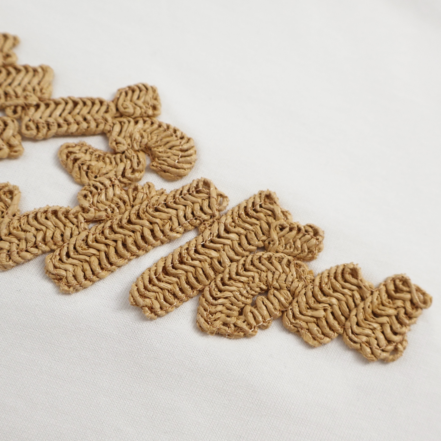 LOUIS VUITTON 路易威登 LV 拉菲草字母 T恤 短袖 白色B2 1AHW89