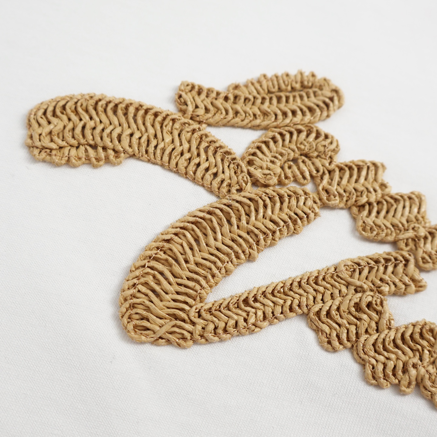 LOUIS VUITTON 路易威登 LV 拉菲草字母 T恤 短袖 白色B2 1AHW89