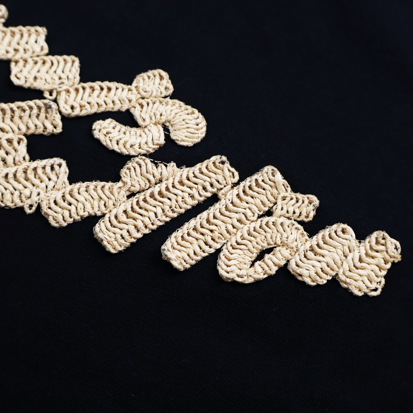 LOUIS VUITTON 路易威登 LV 拉菲草字母 T恤 短袖 黑色B2 1AHW92