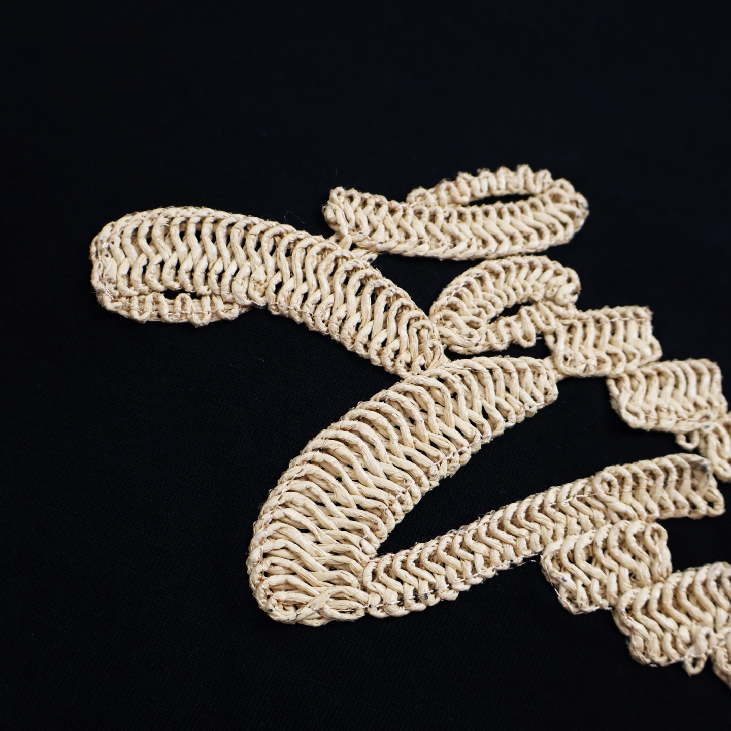 LOUIS VUITTON 路易威登 LV 拉菲草字母 T恤 短袖 黑色B2 1AHW92