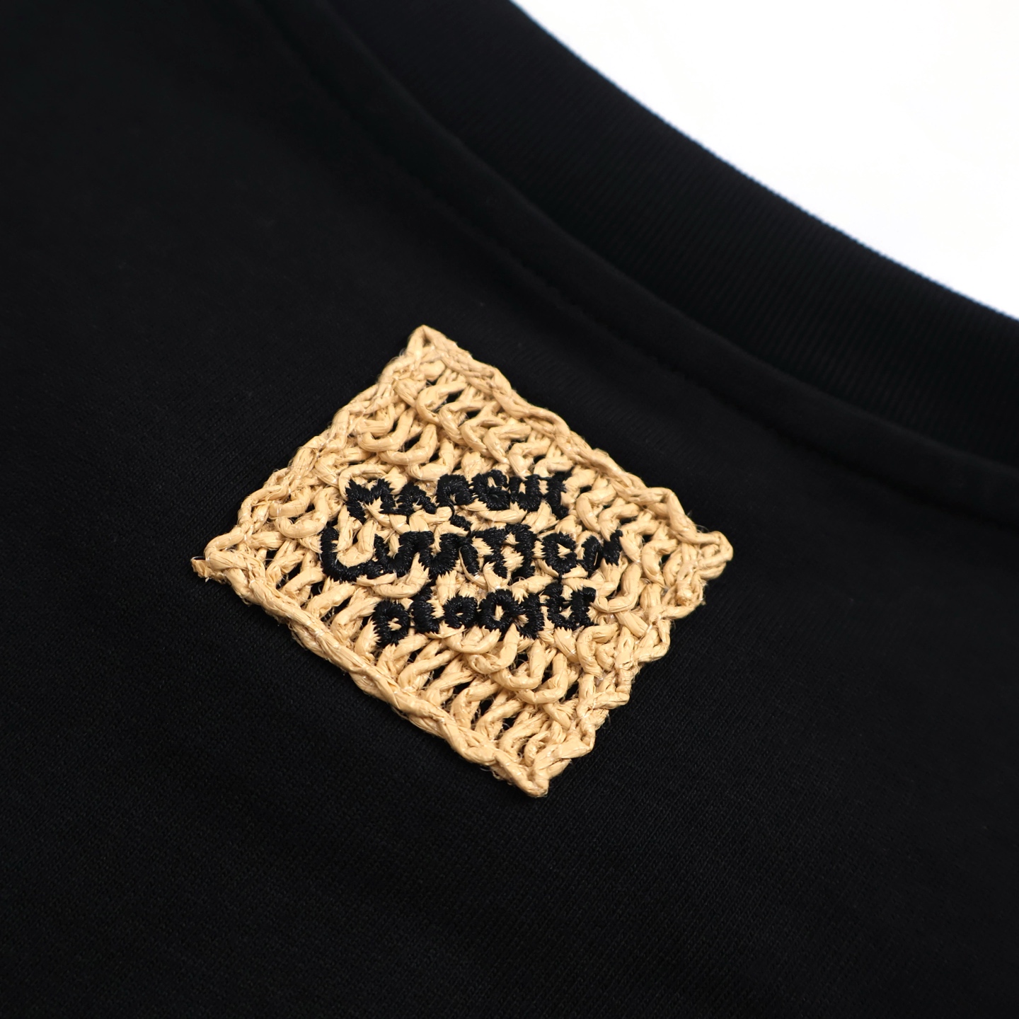 LOUIS VUITTON 路易威登 LV 拉菲草字母 T恤 短袖 黑色B2 1AHW92