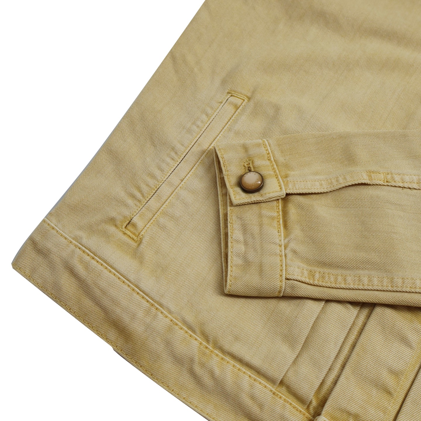 LOUIS VUITTON 路易威登  LV 压花浮雕口袋  牛仔 外套 夹克 卫衣 长袖 淡黄色 1AHUXX