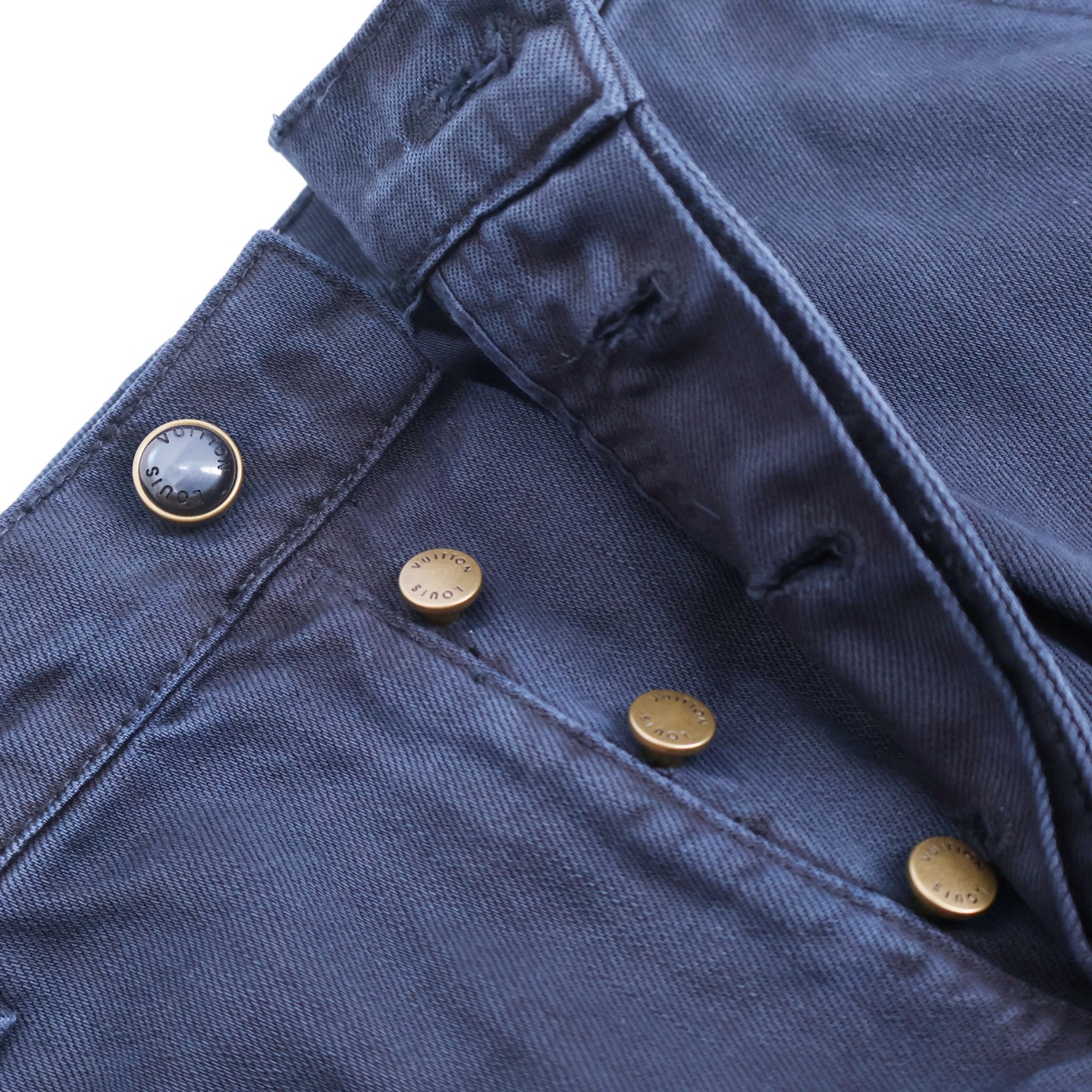 LOUIS VUITTON  路易威登 LV 压花浮雕伐木直筒牛仔裤 裤子 长裤 蓝色  B5 505254