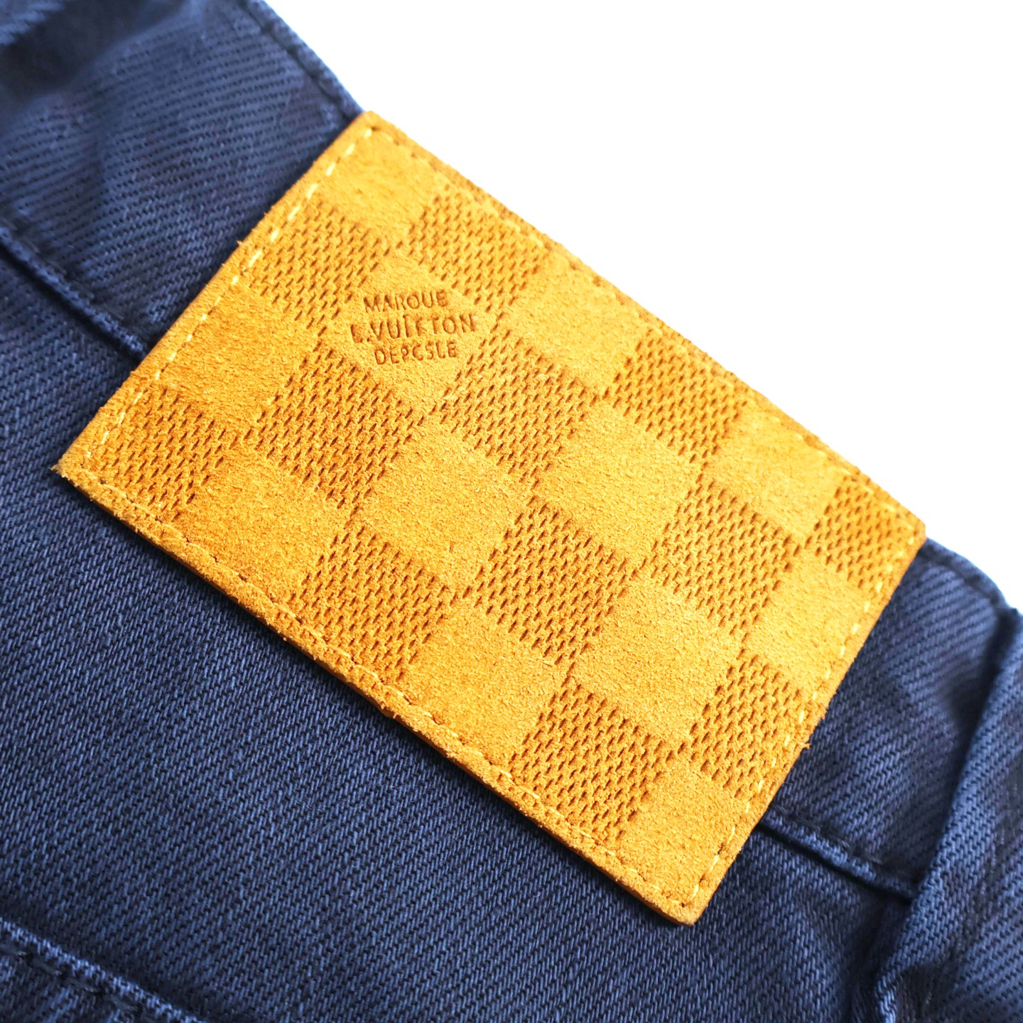 LOUIS VUITTON  路易威登 LV 压花浮雕伐木直筒牛仔裤 裤子 长裤 蓝色  B5 505254