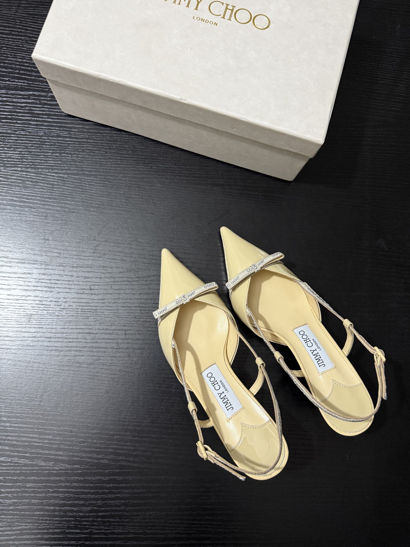  JIMMY CHOO JC 尖头 女士休闲鞋 高跟鞋 漆皮 女款 6.5CM 乳酪色B5 CAMILA65JGW122017