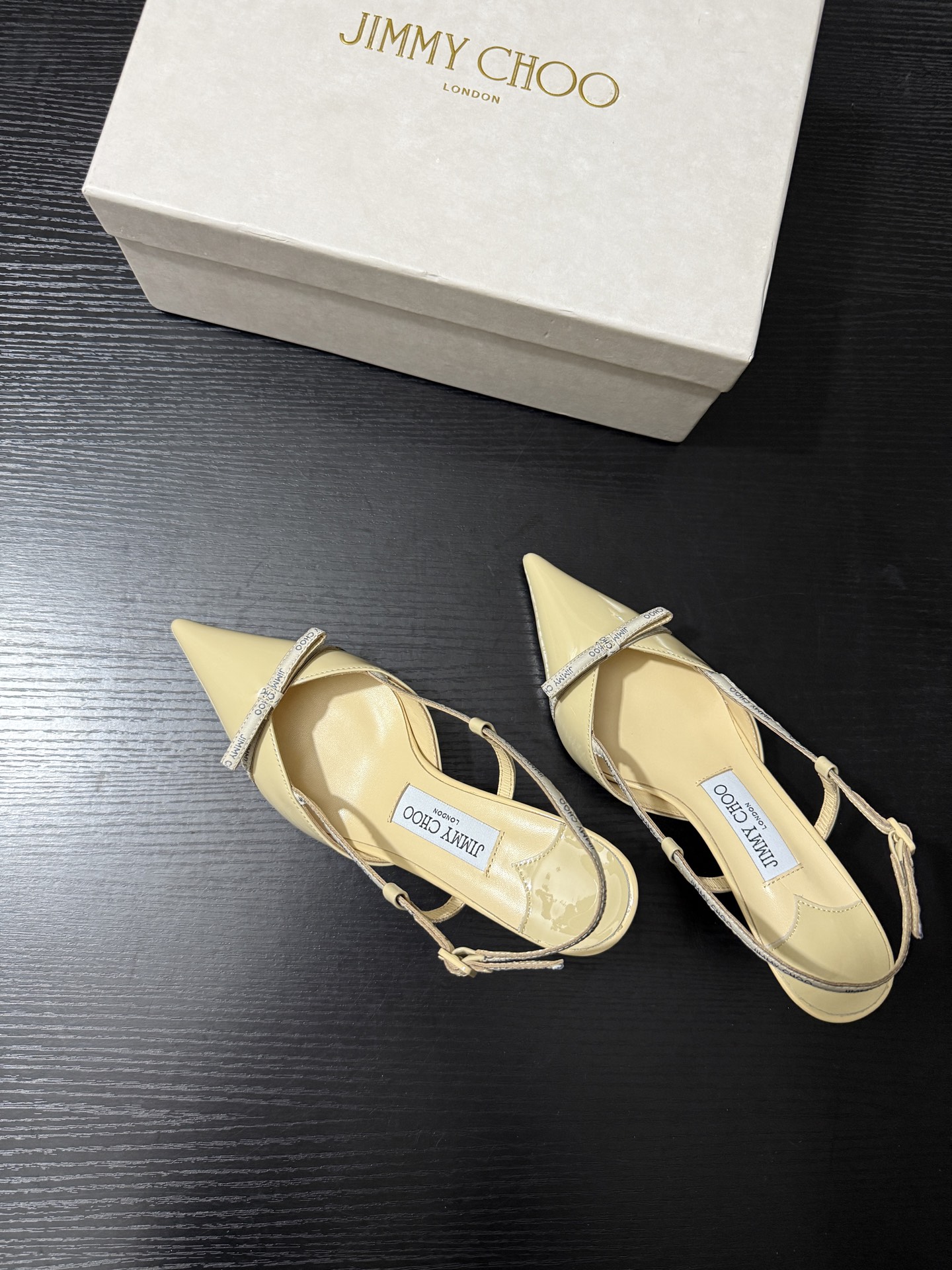  JIMMY CHOO JC 尖头 女士休闲鞋 高跟鞋 漆皮 女款 6.5CM 乳酪色B5 CAMILA65JGW122017