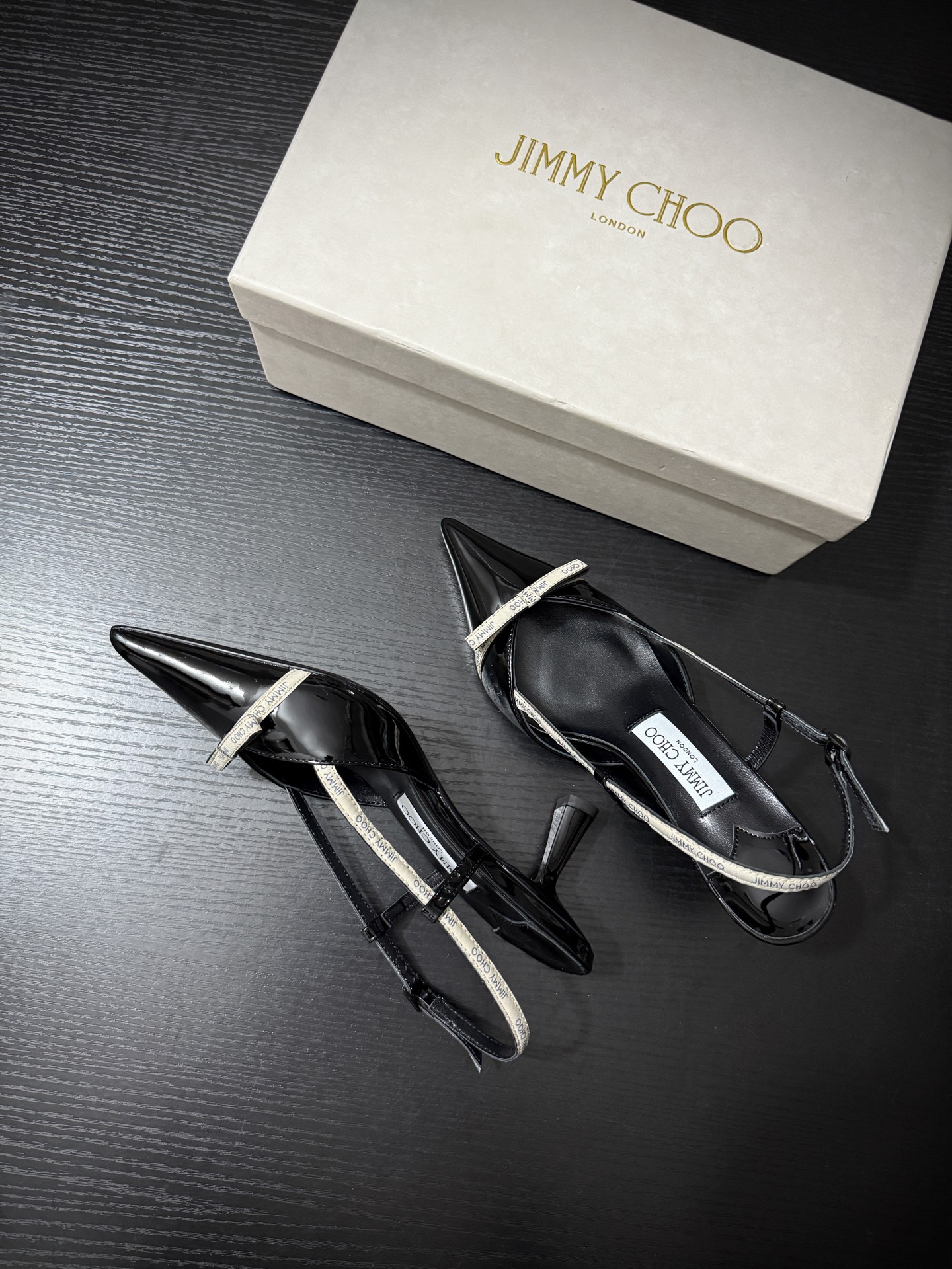 JIMMY CHOO JC 尖头 细跟 女士休闲鞋 高跟鞋 漆皮 女款 6.5CM 黑色B5 CAMILA65JGW BLACKBUTTER
