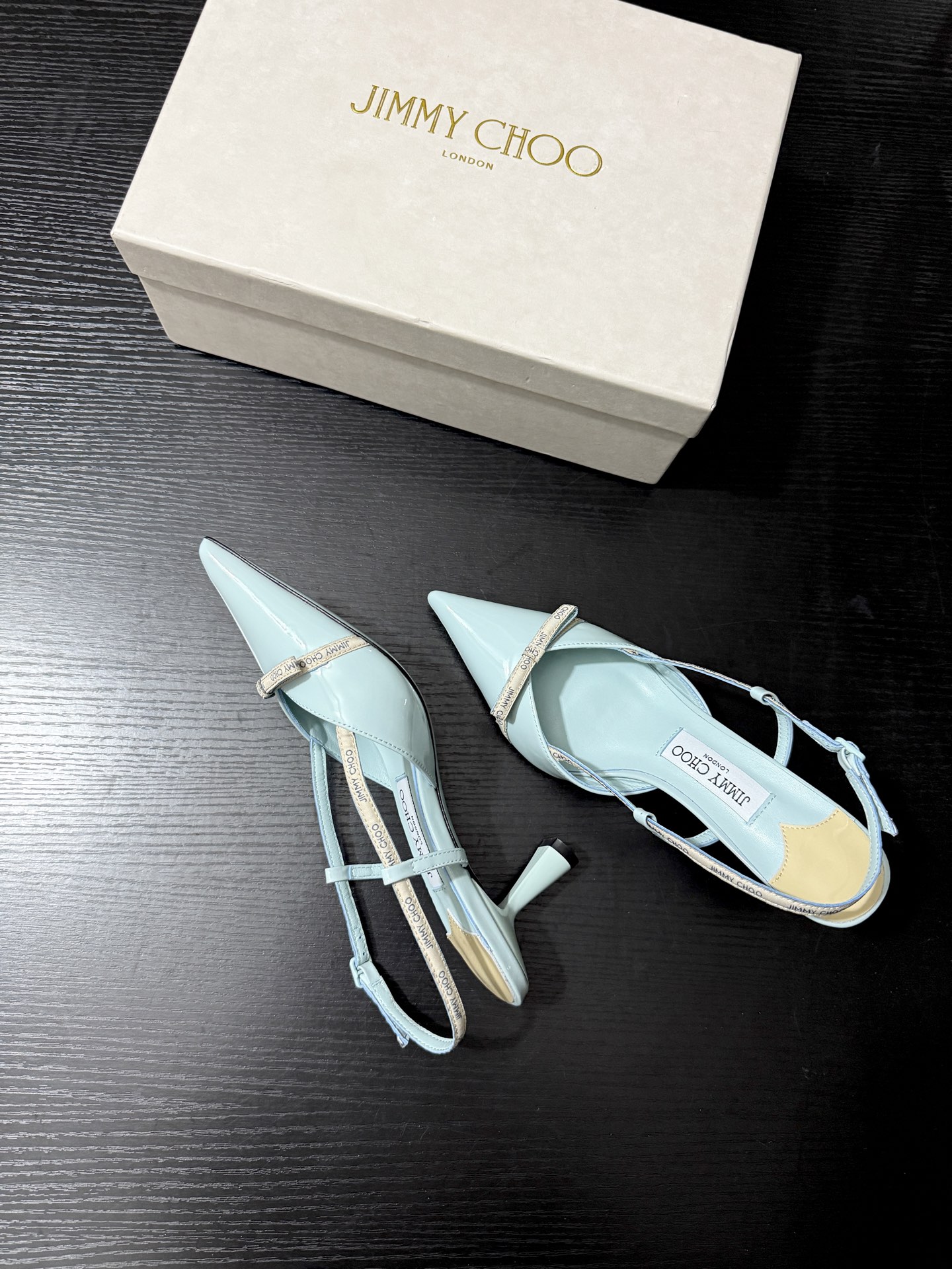 JIMMY CHOO JC 尖头 细跟 女士休闲鞋 高跟鞋 漆皮 女款 6.5CM 浅壁绿B5 CAMILA65JGW