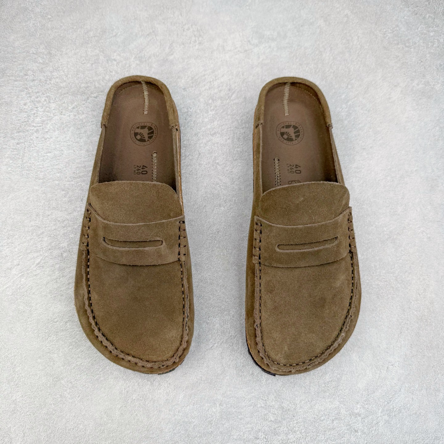  Birkenstock Naples 勃肯 绒面 舒适圆头百搭增高厚底 包头拖鞋 男女同款 灰褐色 1025017