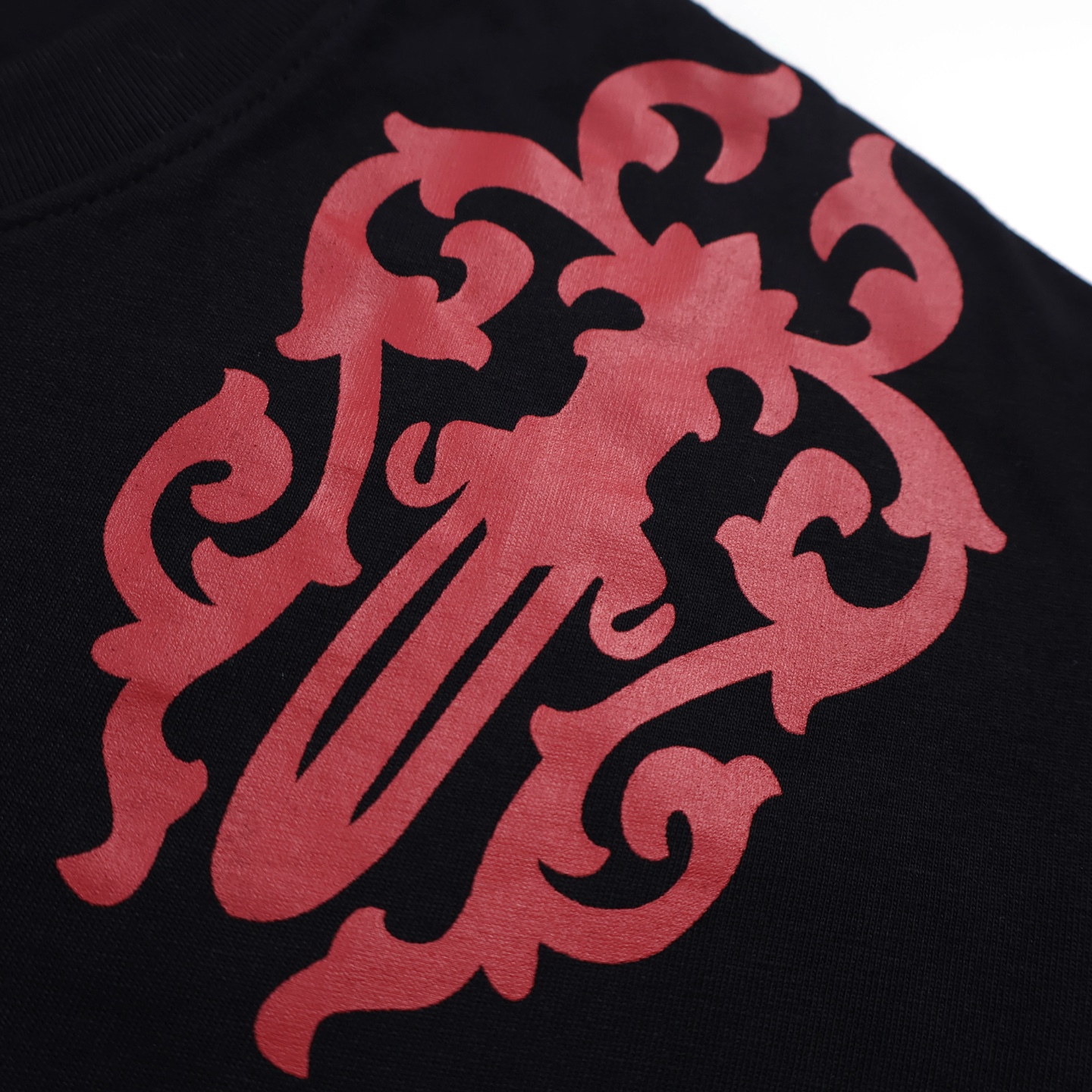 Chrome Hearts 克罗心 大宝剑   字母 印花 短袖 T恤 黑色 黑红A2