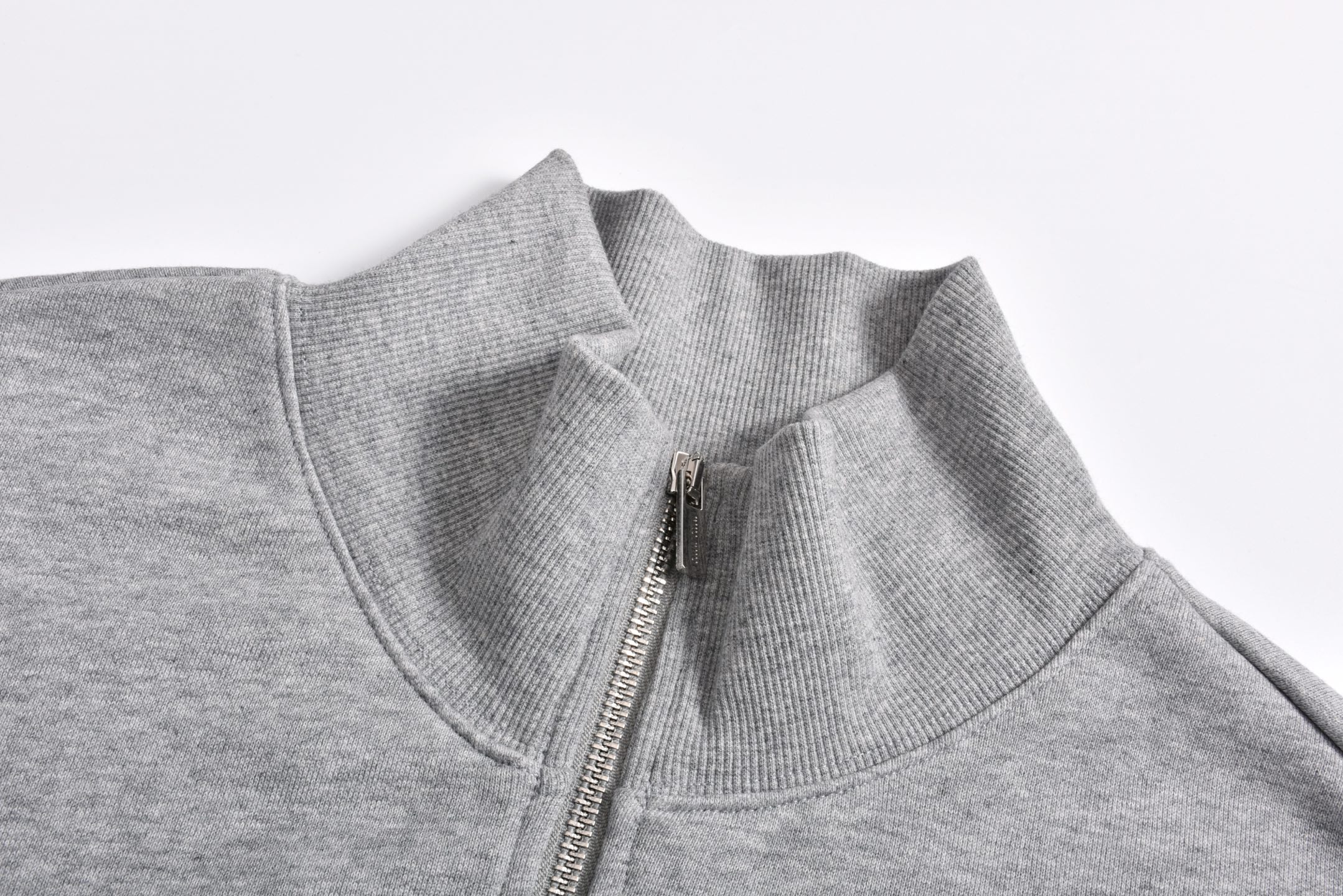 MIU MIU 缪缪小LOGO 刺绣拉链 长袖 外套卫衣 灰色B5 MJL042-13UK-F0031-S-OOO