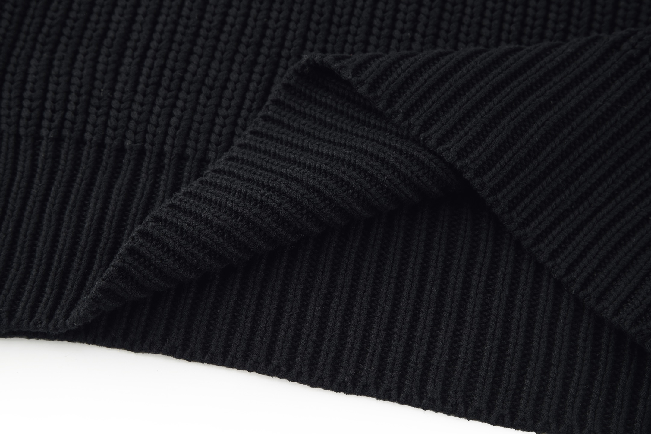 LOUIS VUITTON 路易威登 Logo徽标珍珠半拉链针织衫 毛衣 外套 黑色色 C0 1AHC13