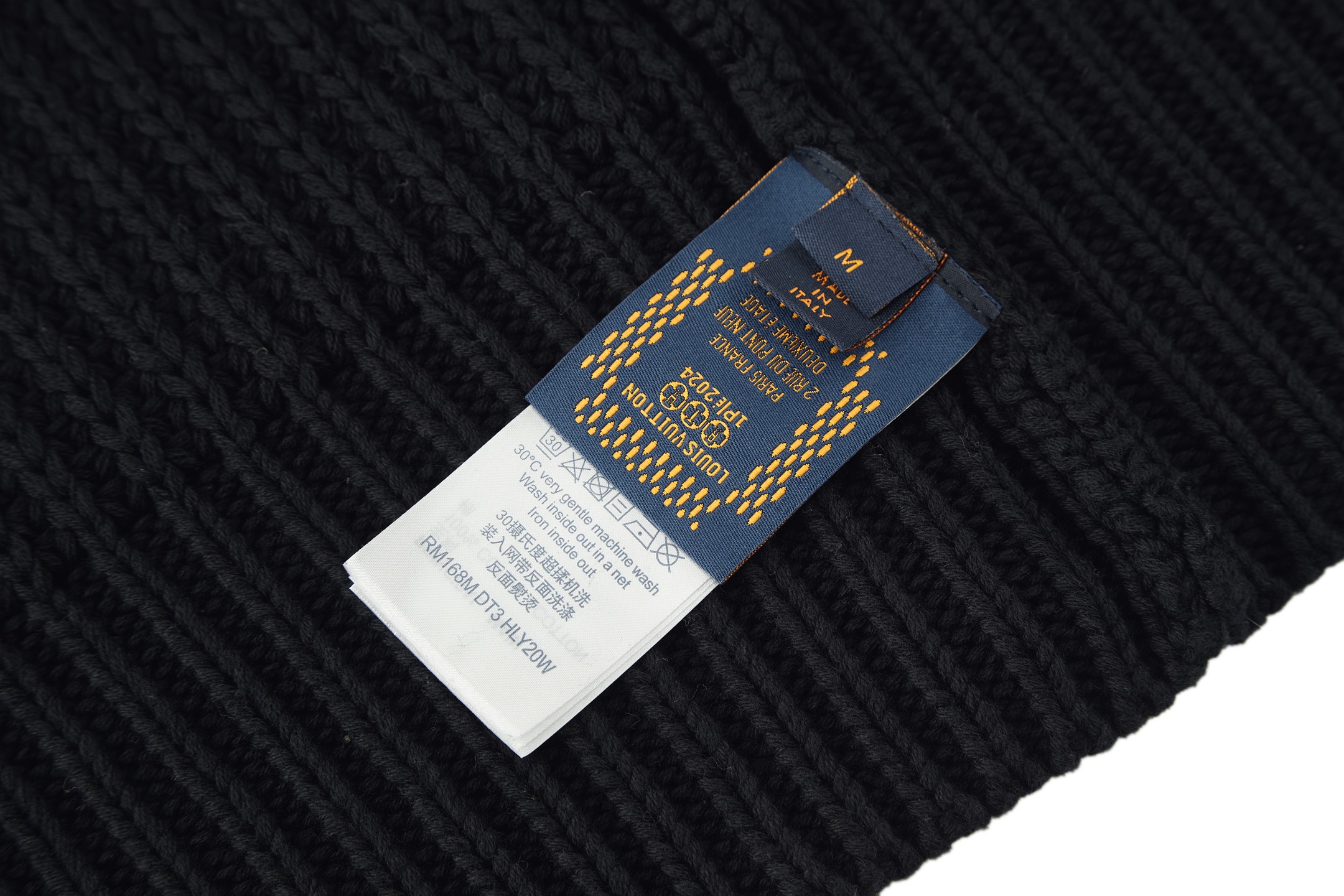 LOUIS VUITTON 路易威登 Logo徽标珍珠半拉链针织衫 毛衣 外套 黑色色 C0 1AHC13