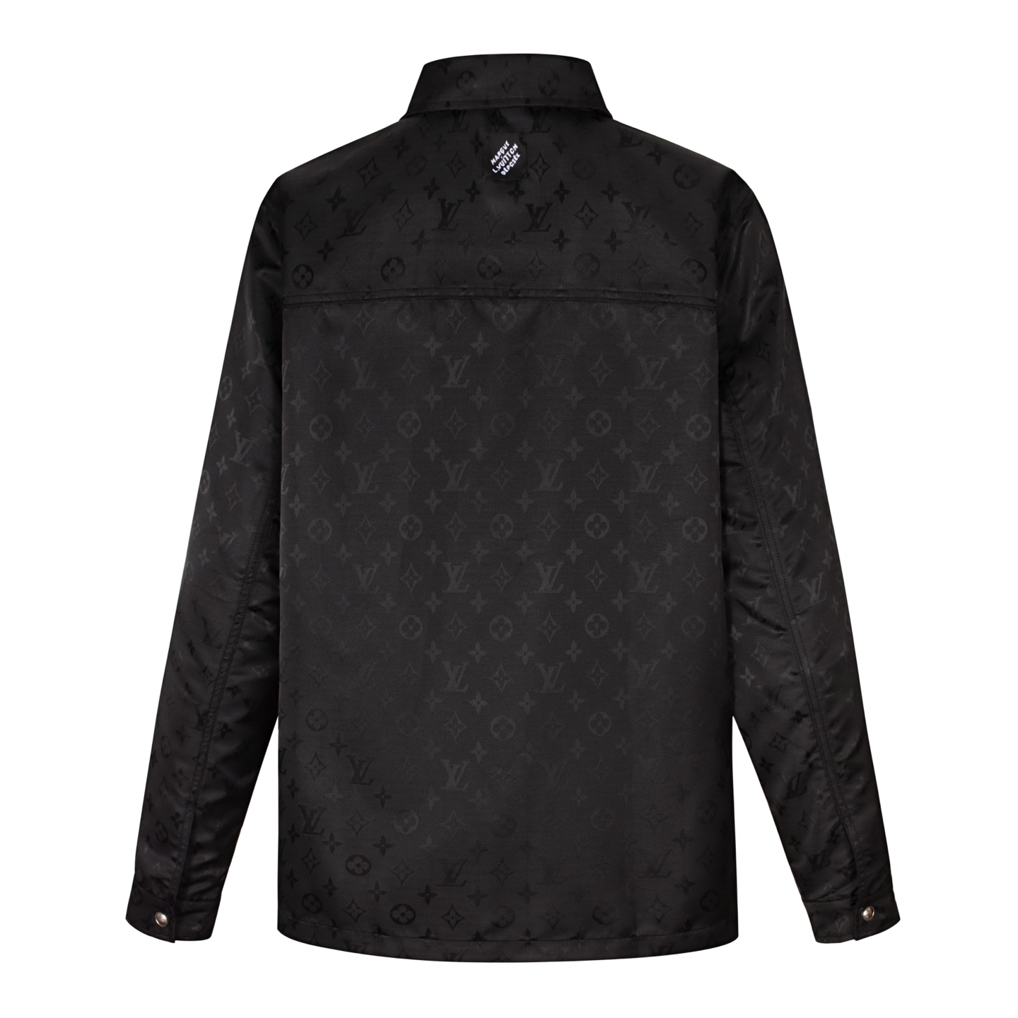 LOUIS VUITTON 路易威登  LV 丝绸彩钻衬衫 莱茵石标识 波纹提花桑蚕丝 外套 夹克 卫衣 长袖 黑色B5 1AGTGN