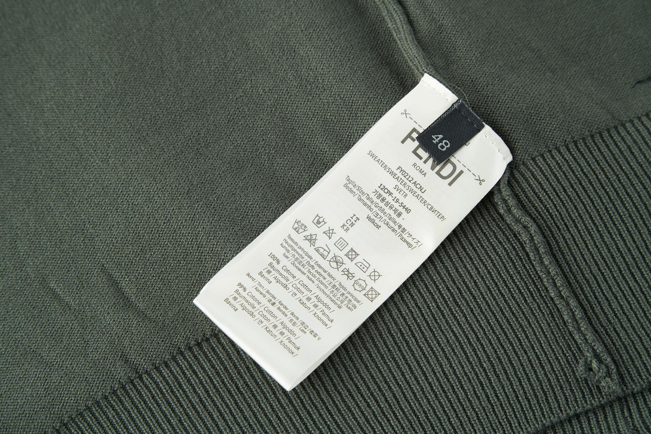 FENDI 芬迪 双F打底针织毛衣 外套 长袖 保暖 灰色 绿色 黑色 FZX091ATMVF0UU0