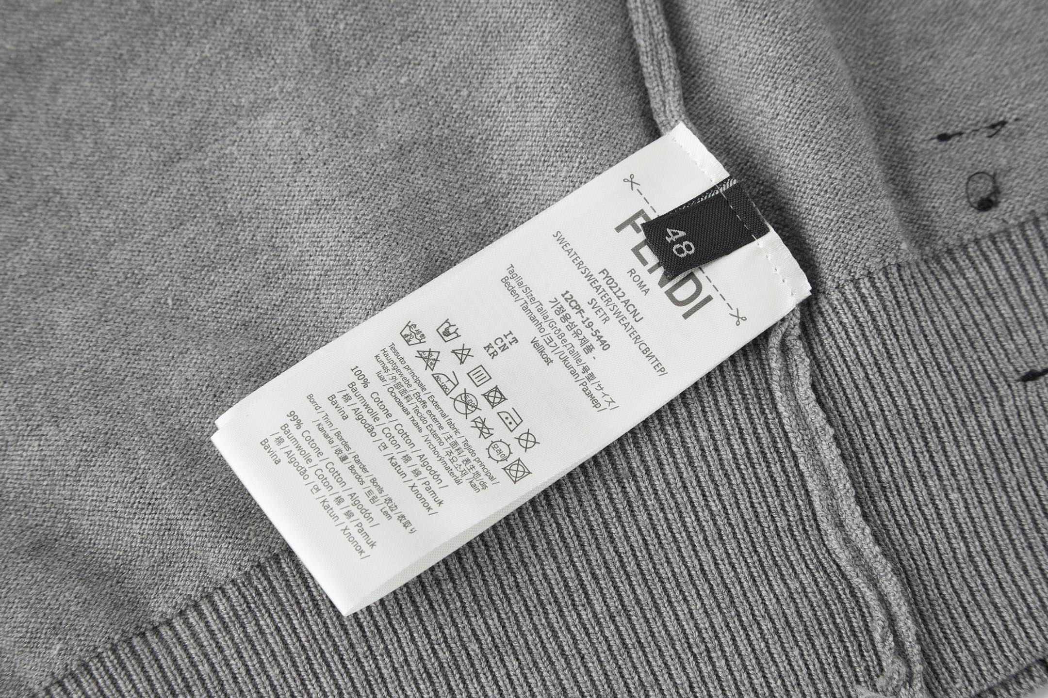 FENDI 芬迪 双F打底针织毛衣 外套 长袖 保暖 灰色 绿色 黑色 FZX091ATMVF0UU0