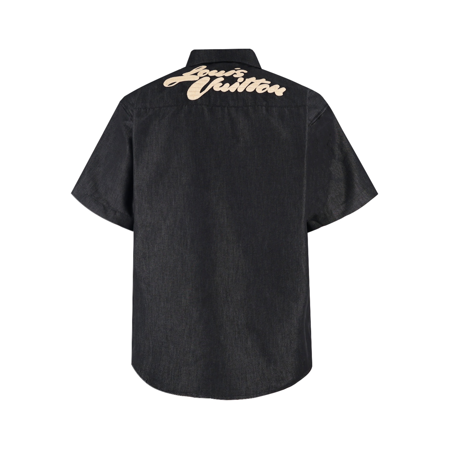 LOUIS VUITTON 路易威登 LV 拉菲草刺绣 T恤 短袖 黑色B2 1AHVW4