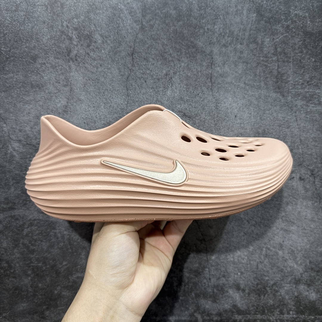 正确复合底 Nike Reactx Rejuven8 洞洞鞋 简约舒适  室外拖鞋 男女同款 玫瑰金 HV5062-602